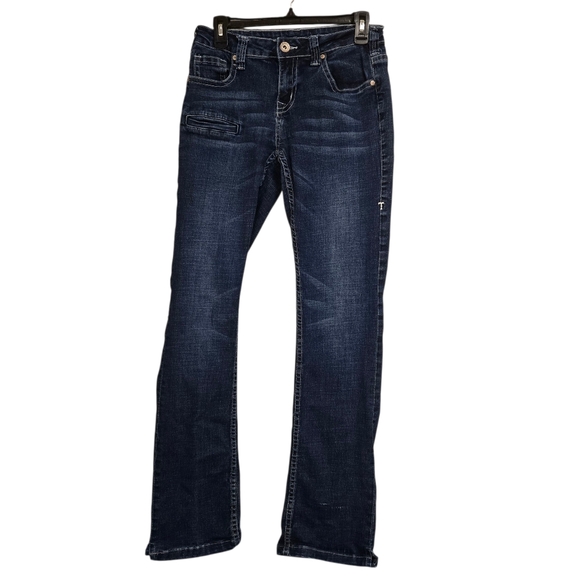 Cowgirl Tuff Co Womens Premium Denim Bootcut Blue Jeans Natural Waist Size 27W - Picture 1 of 10